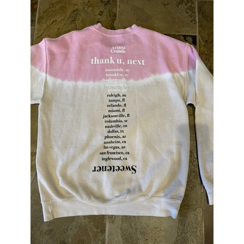Ariana Grande‎ Sweetener World Tour Split Crewneck Horizontal Pink Size M
